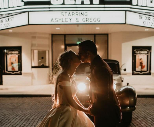 Classic Cadillac wedding transportation at a Florida event